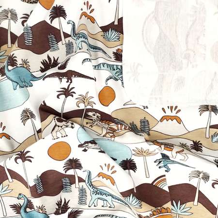 Комплект пелёнок Mjolk Dinoworld/Звёзды/Baby Blue сет из 3х штук 120*85