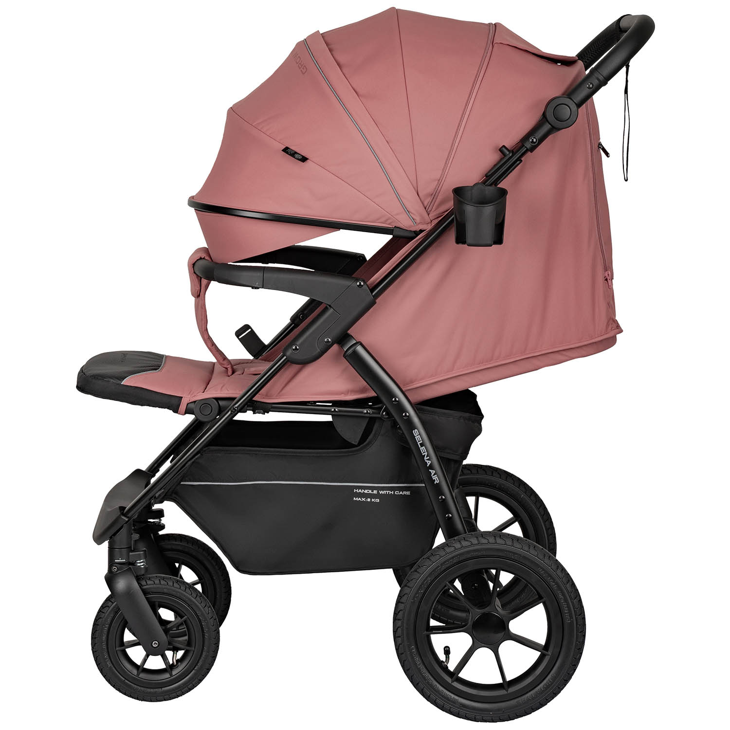Коляска прогулочная JOVOLA SELENA Air 25 с сумкой розовый - фото 20