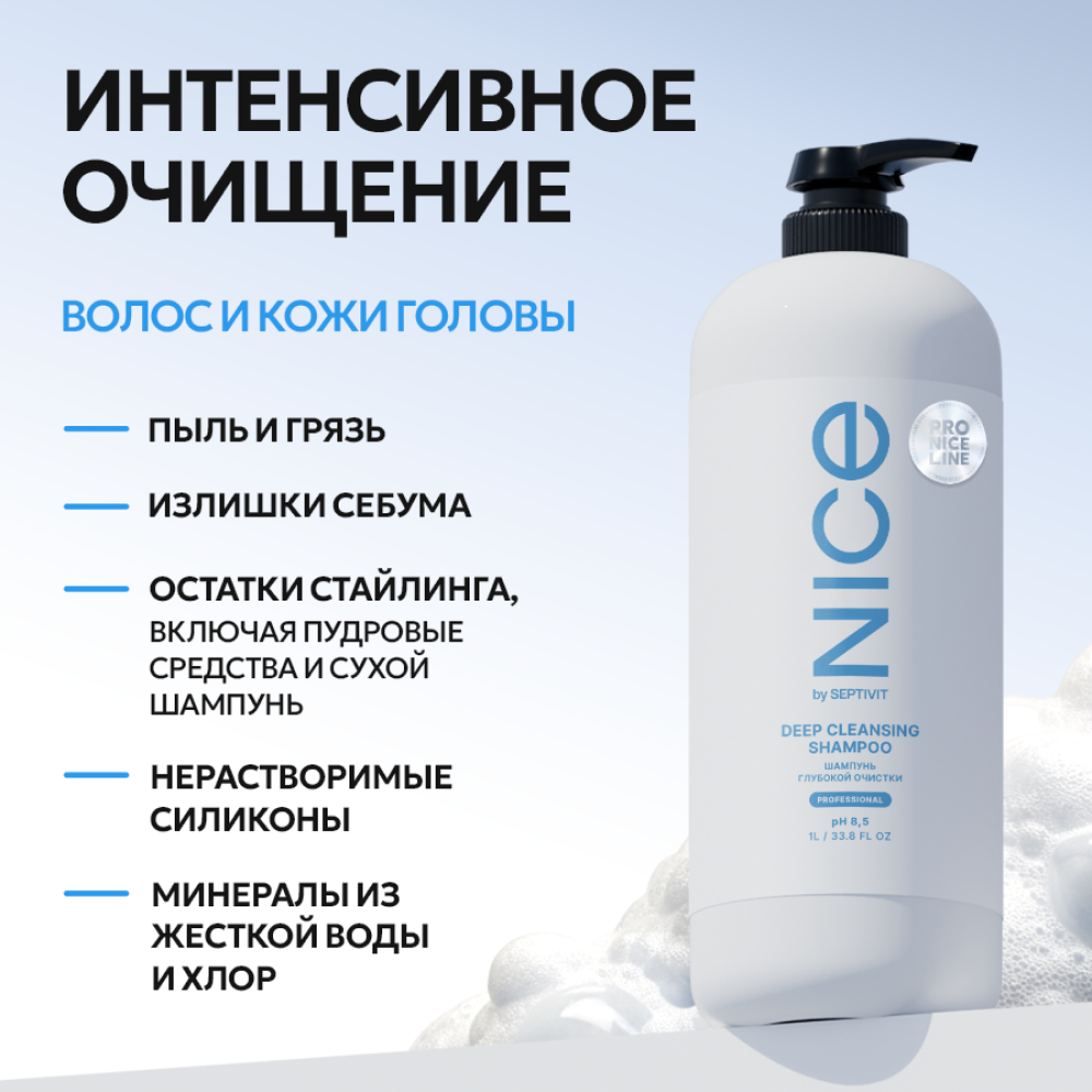 Шампунь NICE by Septivit Для глубокой очистки 1000 мл - фото 3
