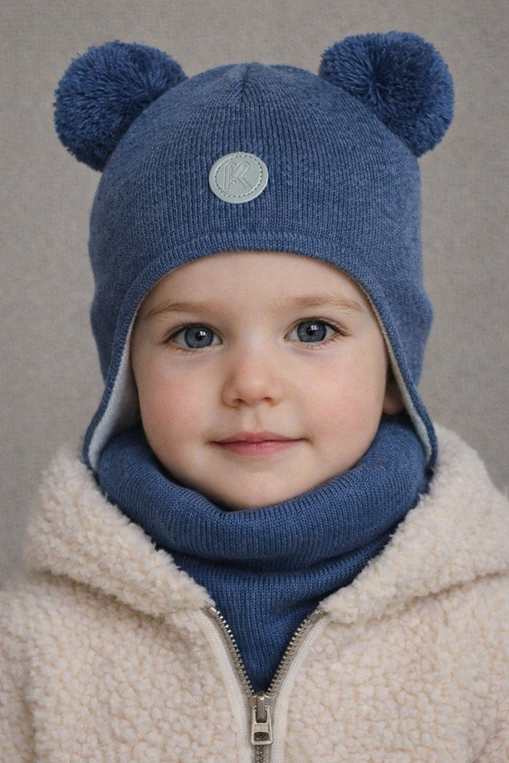 Шапка и снуд ПриКиндер U-Sp22529 цвет Джинса - фото 1