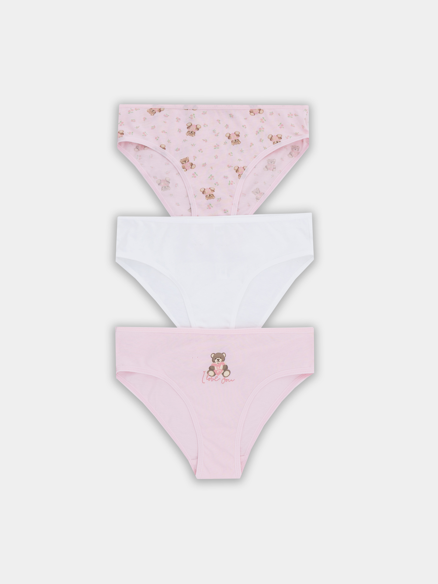Трусы 3 шт Mark Formelle (Марк Формэль) 417748-3/мишки с цветами на розовом - фото 1