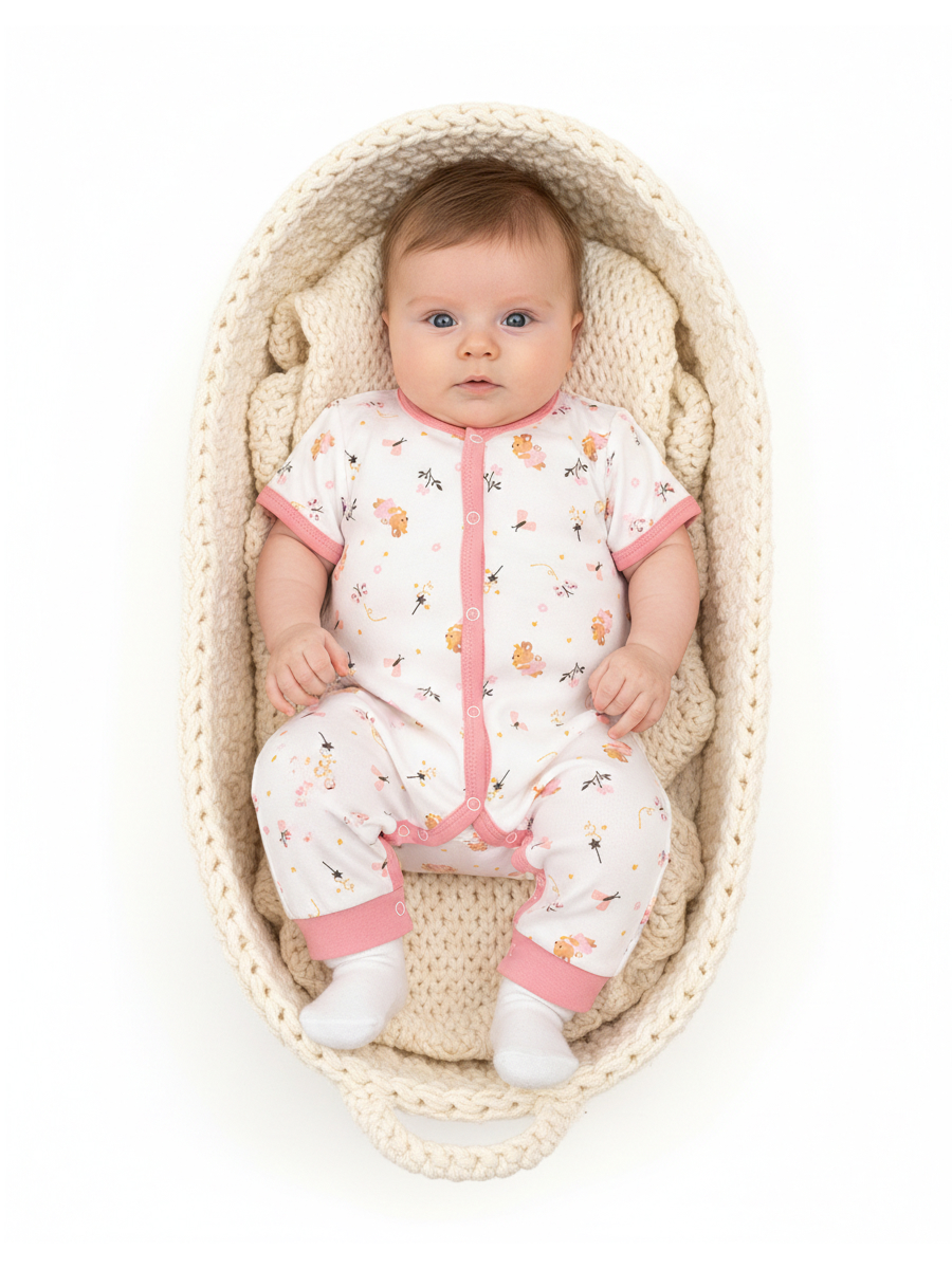 Изображение товара Комбинезон Эскимо: хлопковый трикотаж, 68, открытые ножки Изображение товара Комбинезон Эскимо: хлопковый трикотаж, 68, открытые ножки