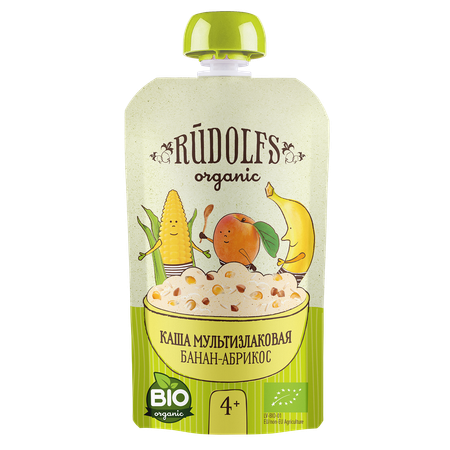 Каша мультизлаковая Rudolfs банан-абрикос 110гр*6шт