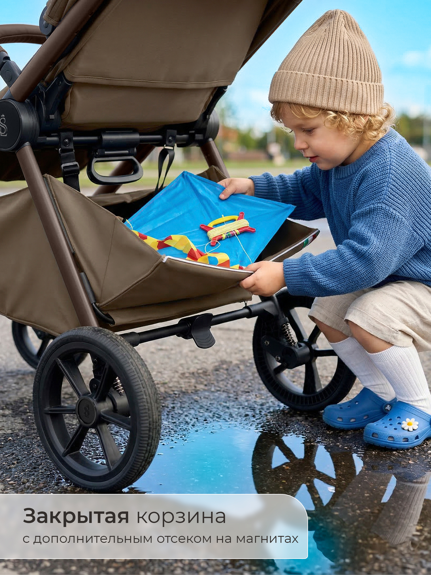 Коляска прогулочная Sweet Baby Elegante D Dark Beige бежевый - фото 11