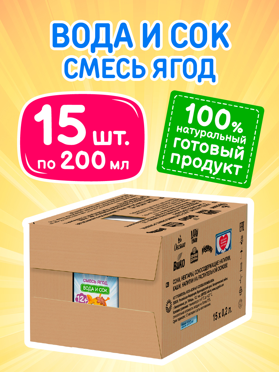 Вода детская с соком Дары Кубани из смеси ягод 200 мл х 15 шт - фото 2