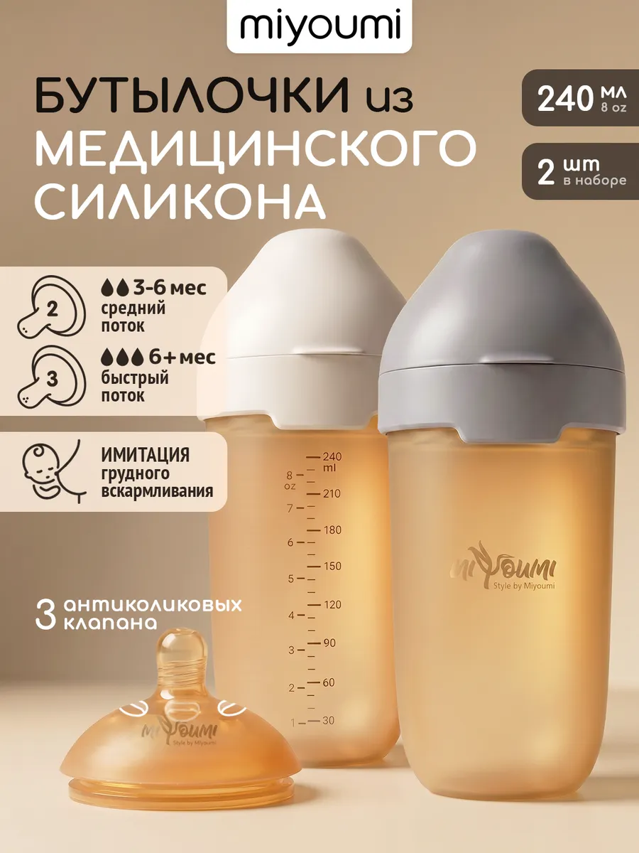 Бутылочка Miyoumi Anti-Colic 240 мл 2 шт. - фото 6