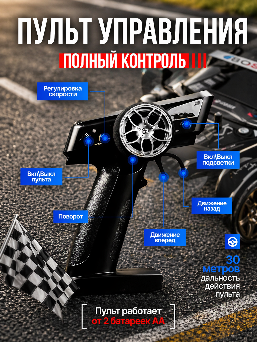 Автомобиль РУ FAIRYMARY BMW Дрифт Машинка на пульте 1:20 - фото 9