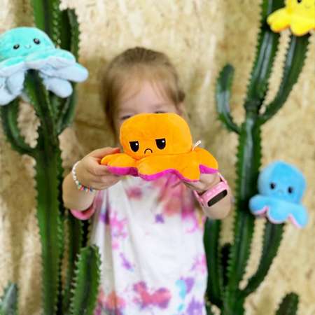 Мягкая игрушка MINI-TOYS вывернушка Осьминог двусторонний. Синий-голубой