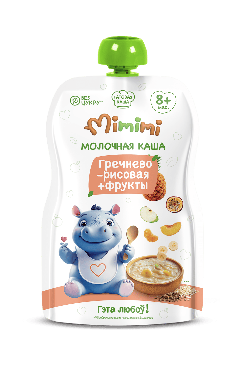 Каша молочная Mimimi гречнево-рисовая и фрукты 110г с 8мес - фото 1