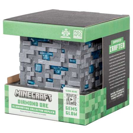 Настольный светильник-ночник Minecraft Светодиодный 3D в виде блока алмазной руды