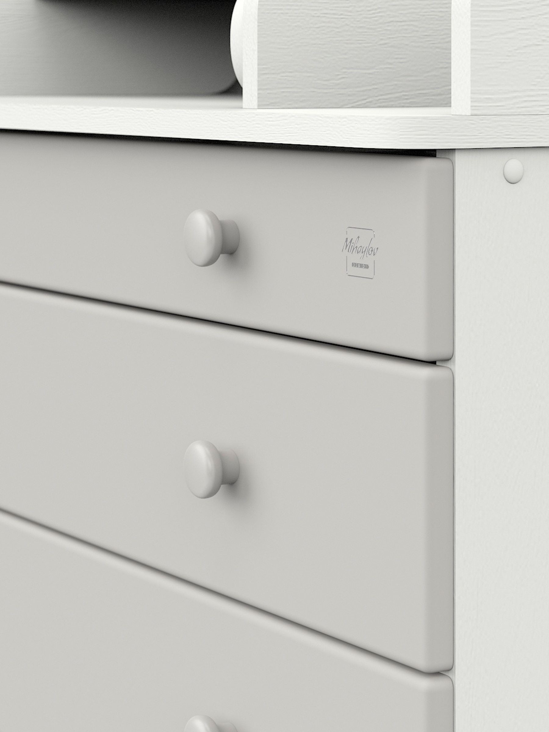 Комод пеленальный Aton Maks белый премиум серый - фото 11