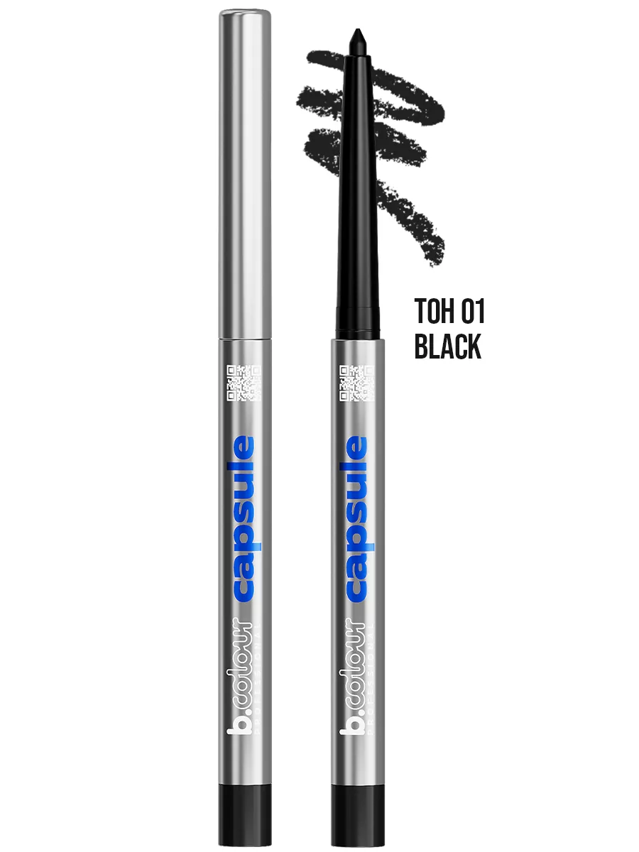 Косметические карандаши B.COLOUR PROFESSIONAL черный водостойкий каял CAPSULE 01 Black - фото 19