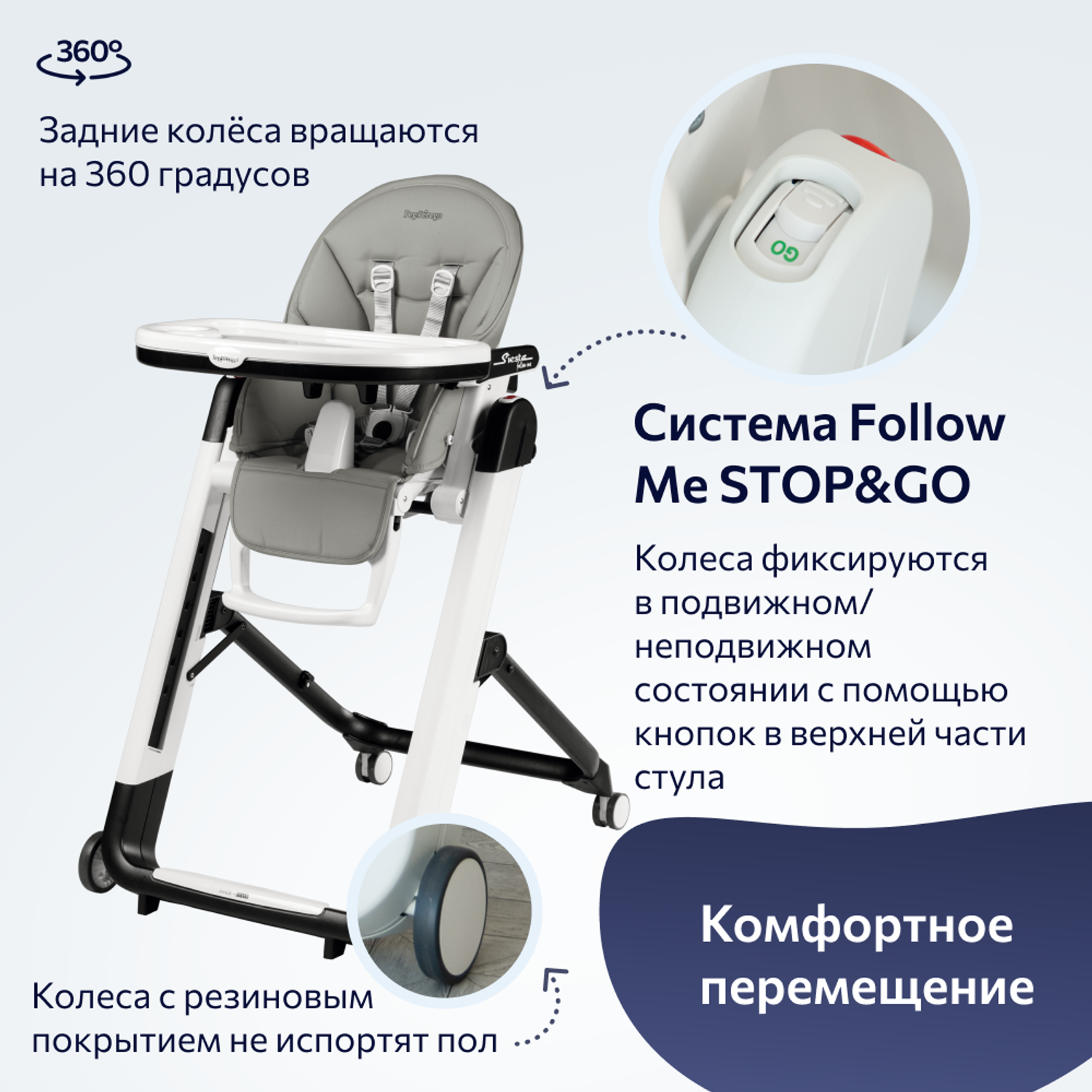 Стульчик для кормления Peg-Perego Siesta Follow Me 2 в 1 - фото 7