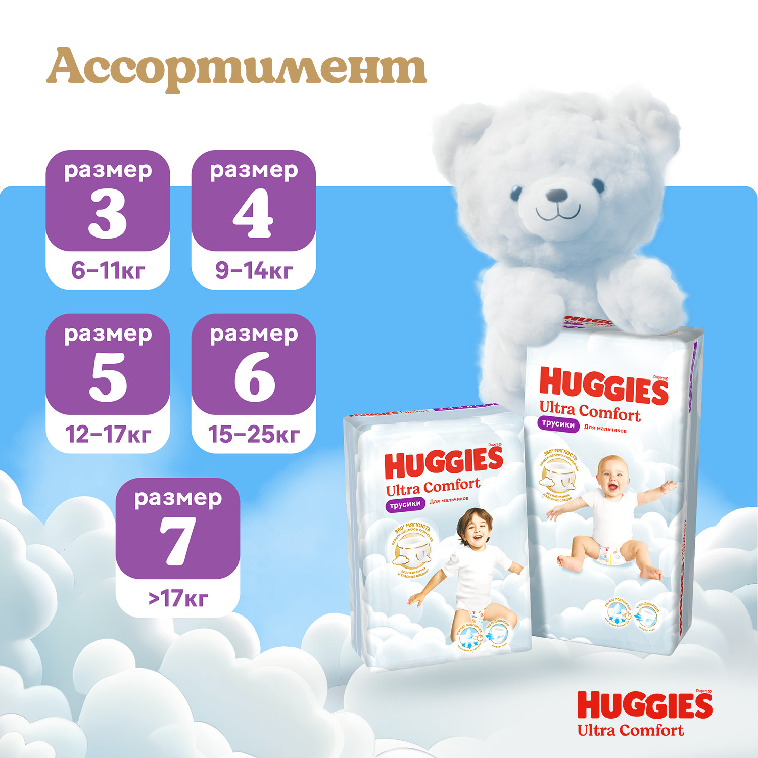 Трусики Huggies Ultra Comfort для мальчиков 3 (6-11) 54 шт. - фото 14