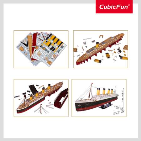Пазл CubicFun Титаник Led свет 266 дет 3D