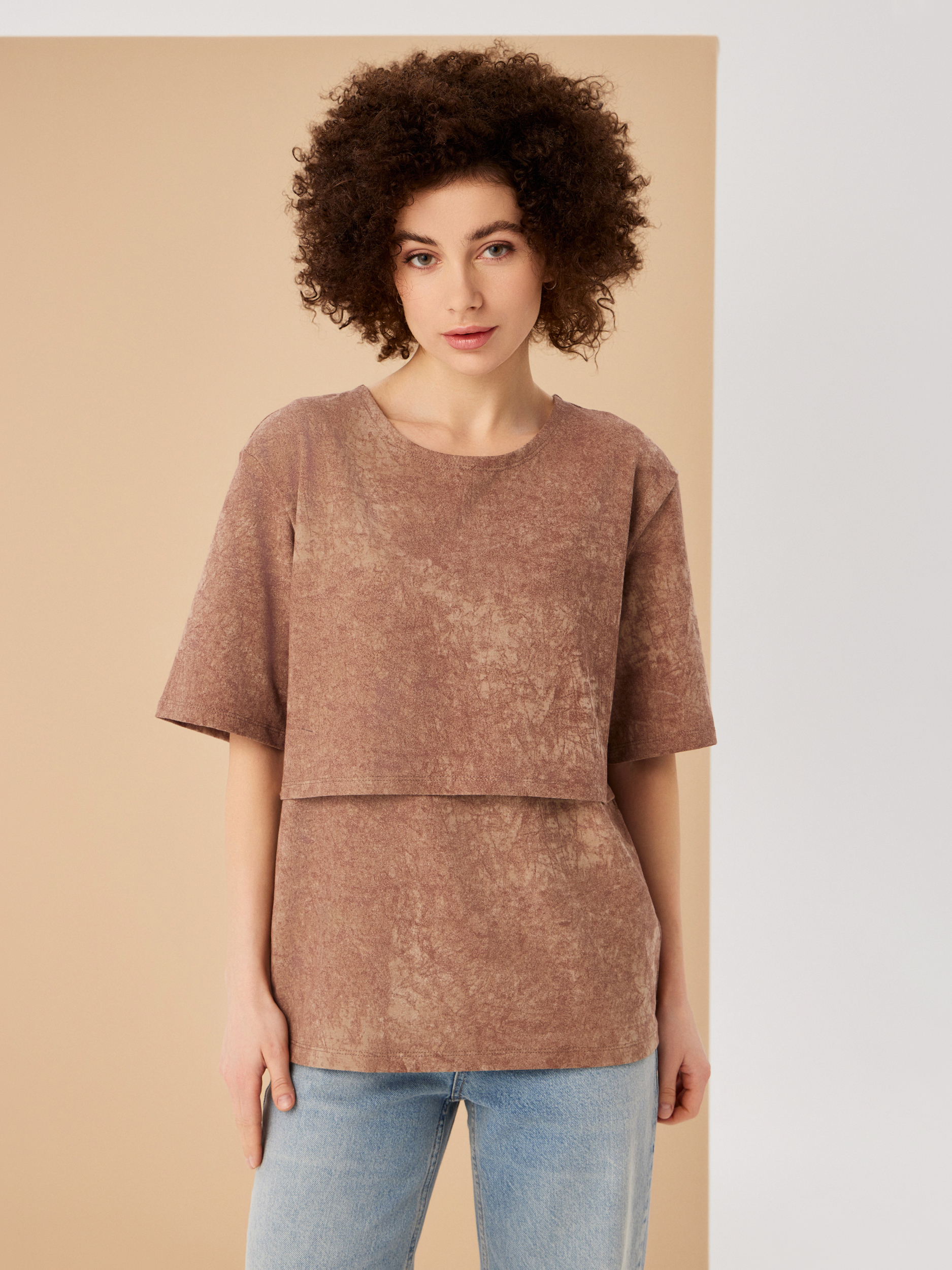 Футболка для кормящих Proud Mom ФВАР-0300-бежевый - фото 3