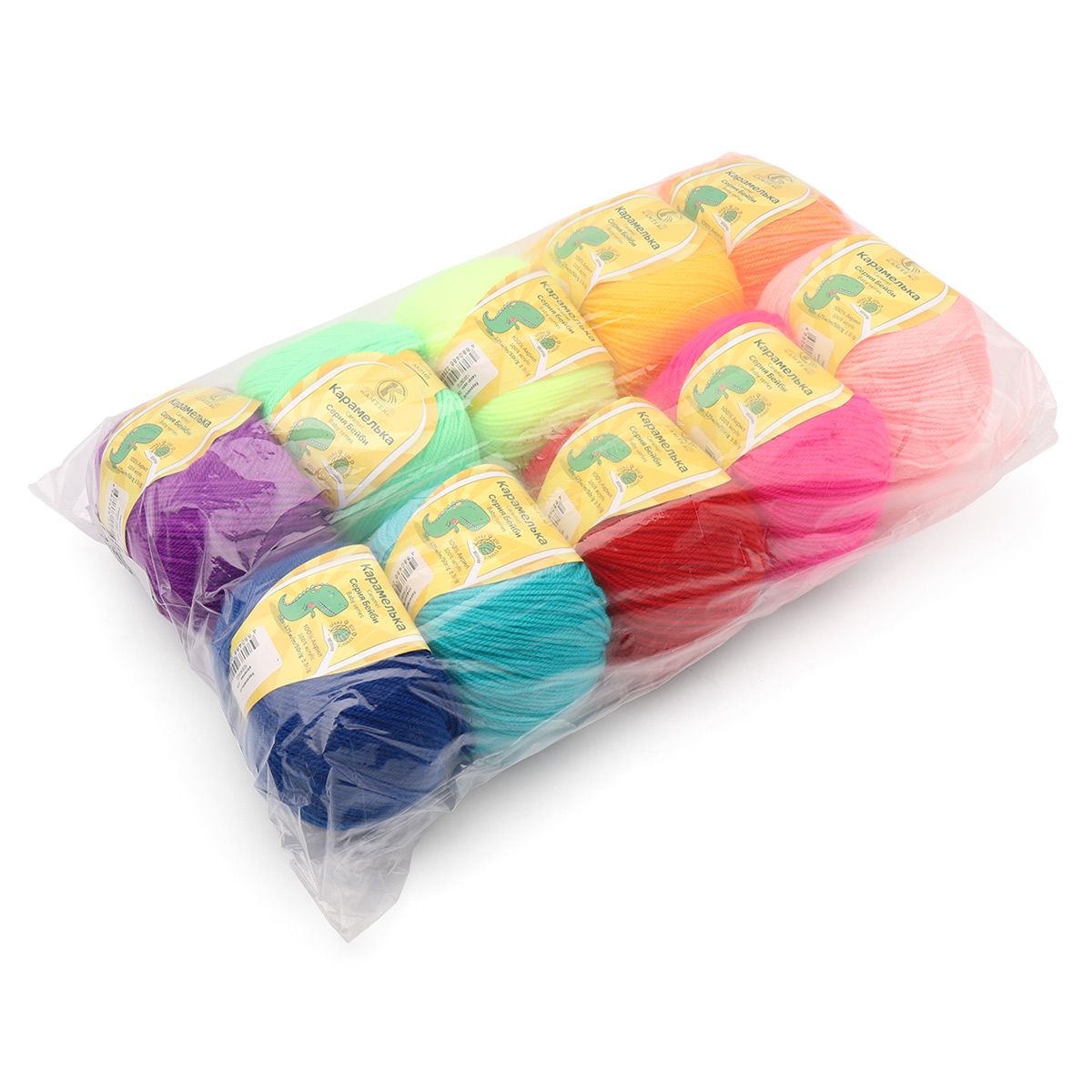 Пряжа для вязания Камтекс карамелька ассорти 50 гр 175 м акрил ассорти мягкая гипоаллергенная цвет 2 10 мотков - фото 4