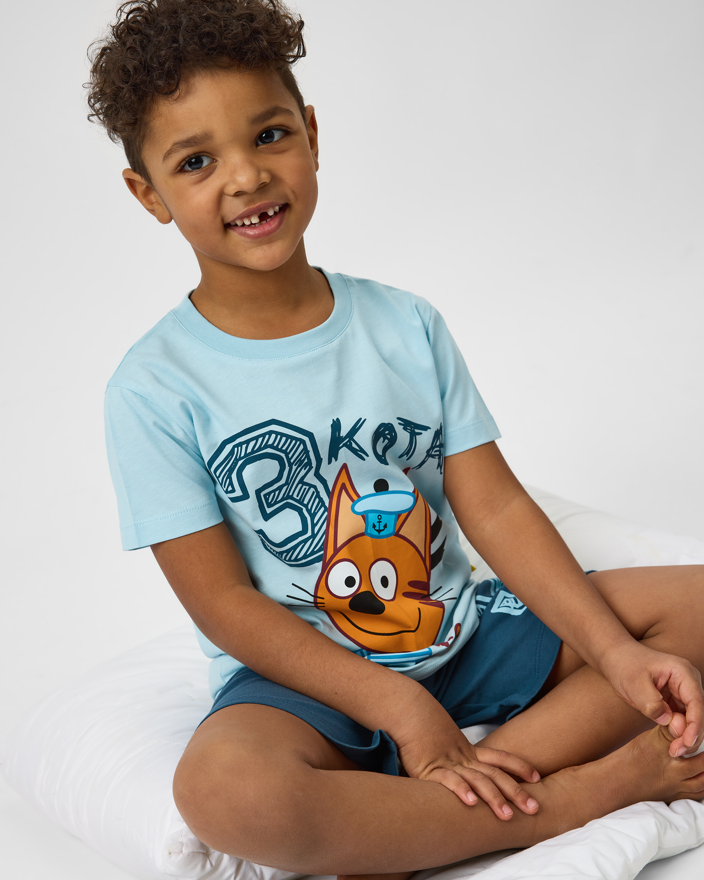 Изображение товара Детская пижама Три кота 98% хлопок для мальчика удобный комплект