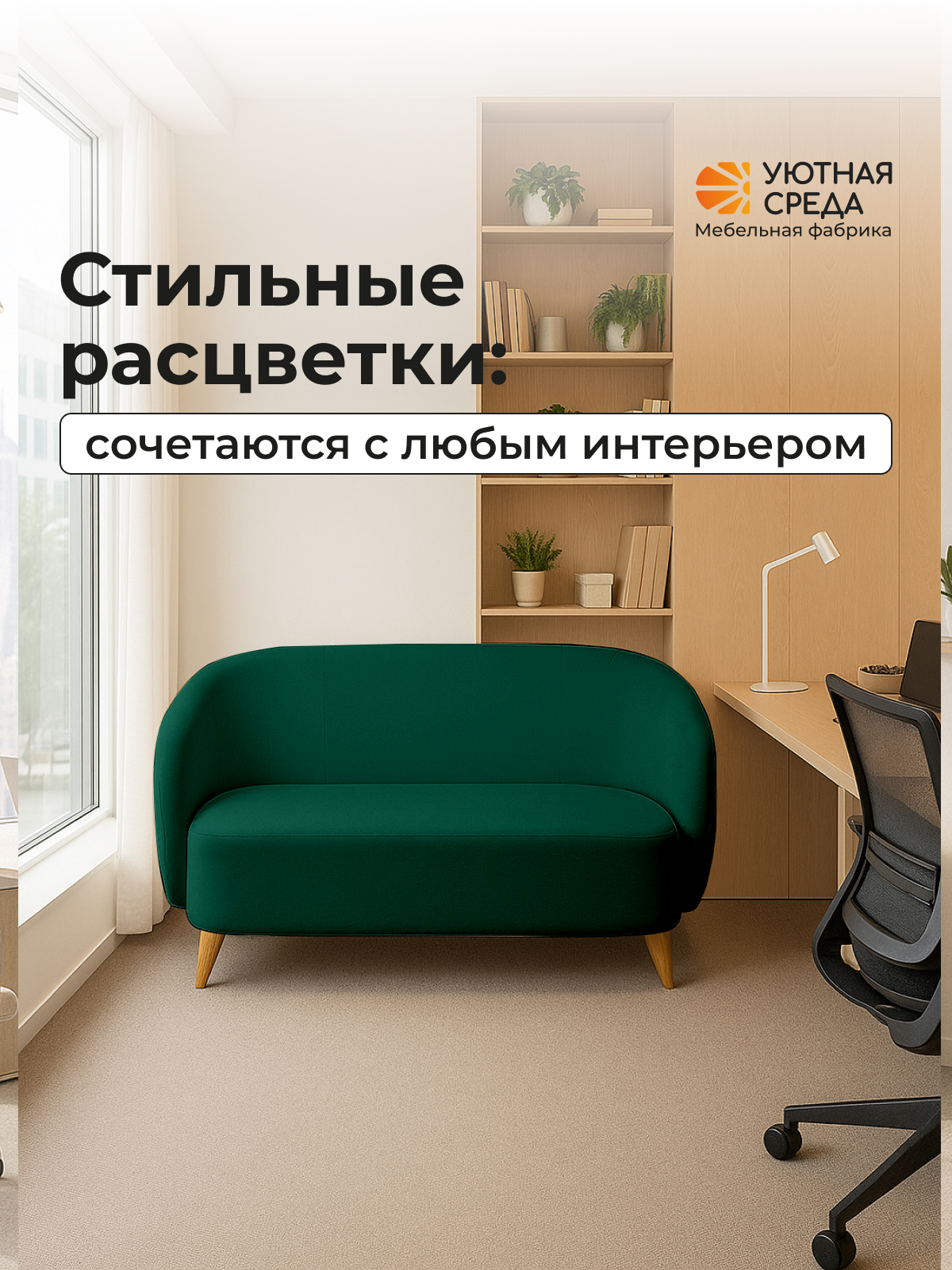 Диван Уютная среда зеленый велюр зеленый - фото 21