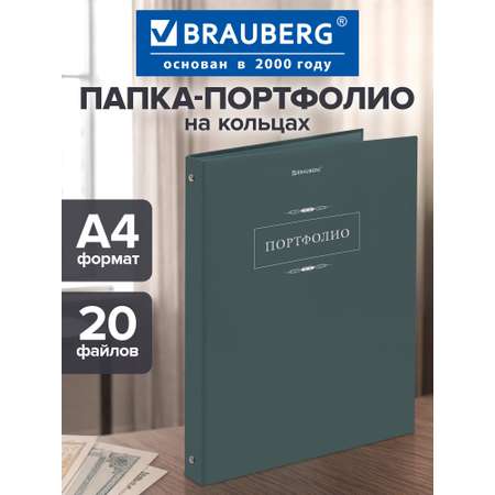 Портфолио школьника Brauberg папка А4 на кольцах 20 файлов для девочки и мальчика