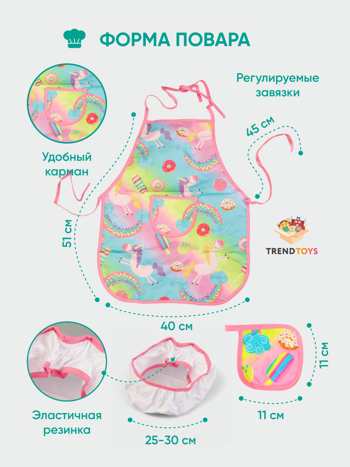 Игрушка TrendToys посуда, продукты 30 предм. - фото 5