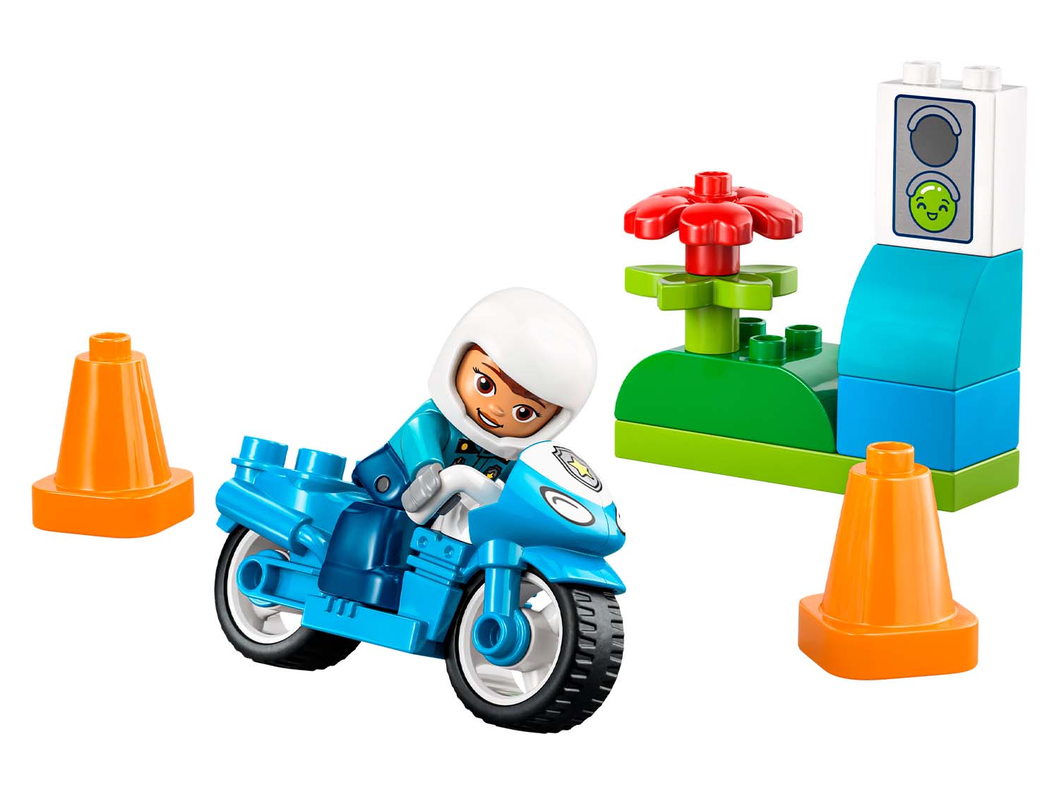 Конструктор LEGO DUPLO Синий полицейский мотоцикл 11 дет. - фото 1
