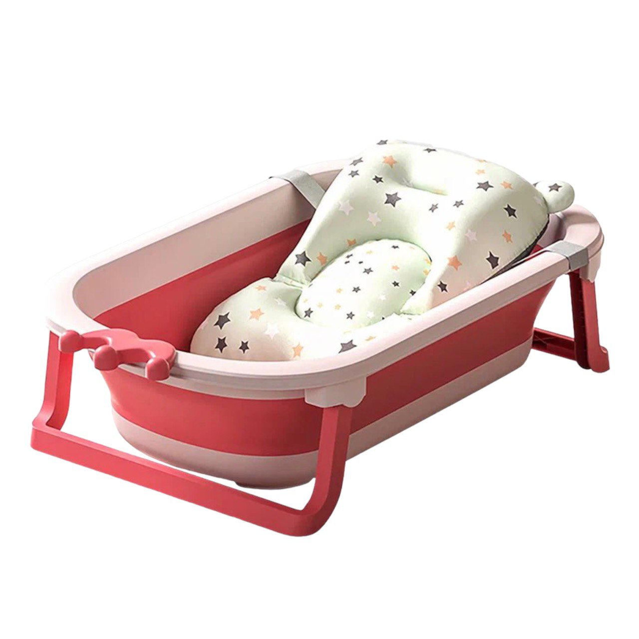 Ванночка RIKI TIKI baby складная, с матрасиком красный - фото 1