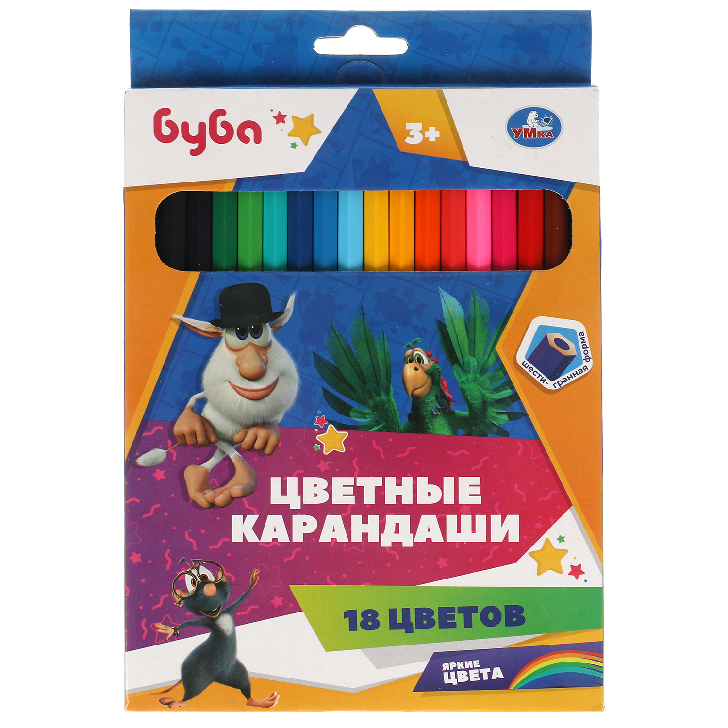 Карандаши цветные УМка 18 шт. - фото 1