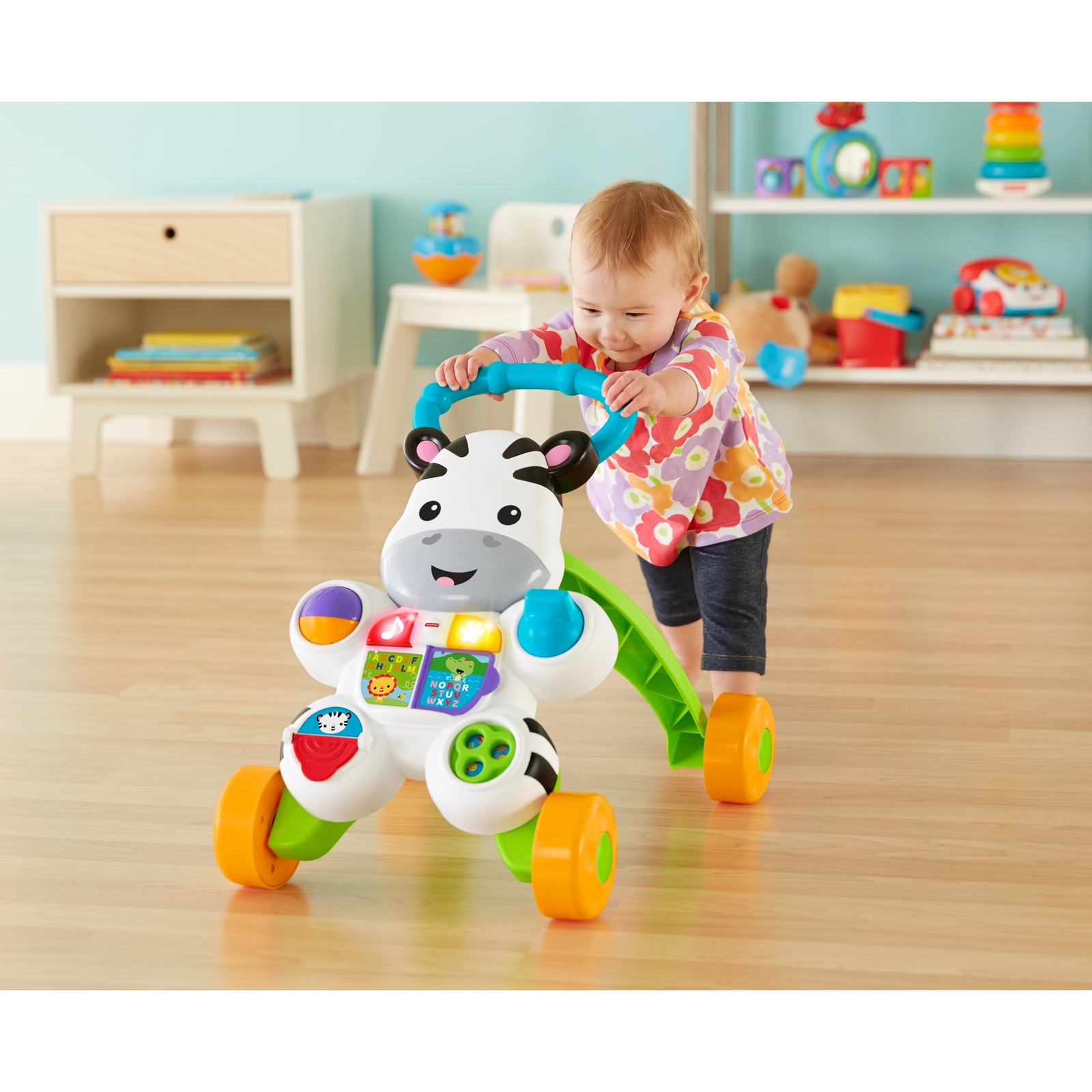 Ходунки Fisher Price Зебра с ручкой - фото 18