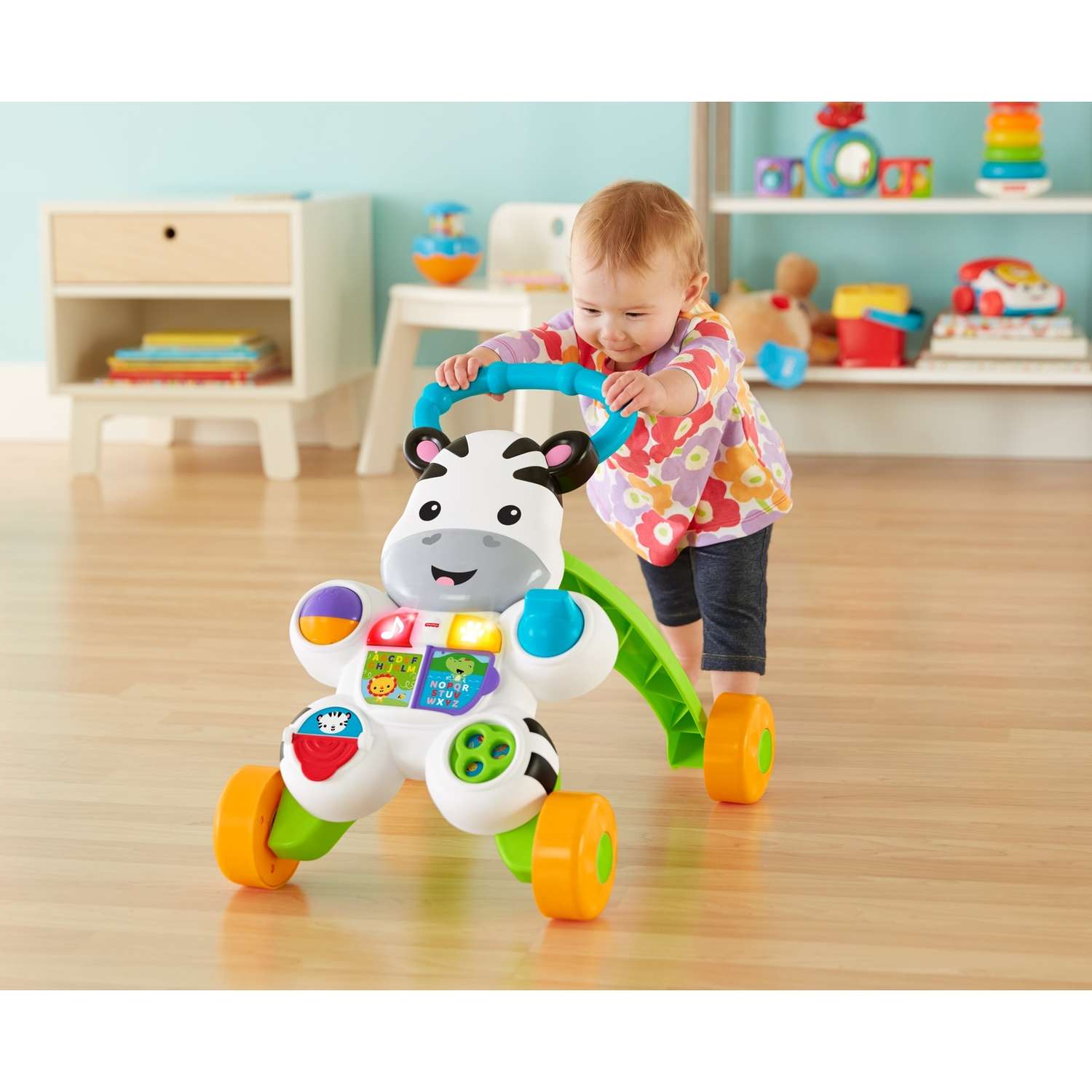 Ходунки Fisher Price Зебра с ручкой - фото 18