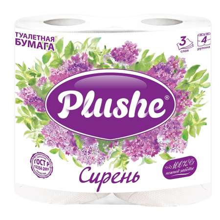 Туалетная бумага PLUSHE 4 шт.