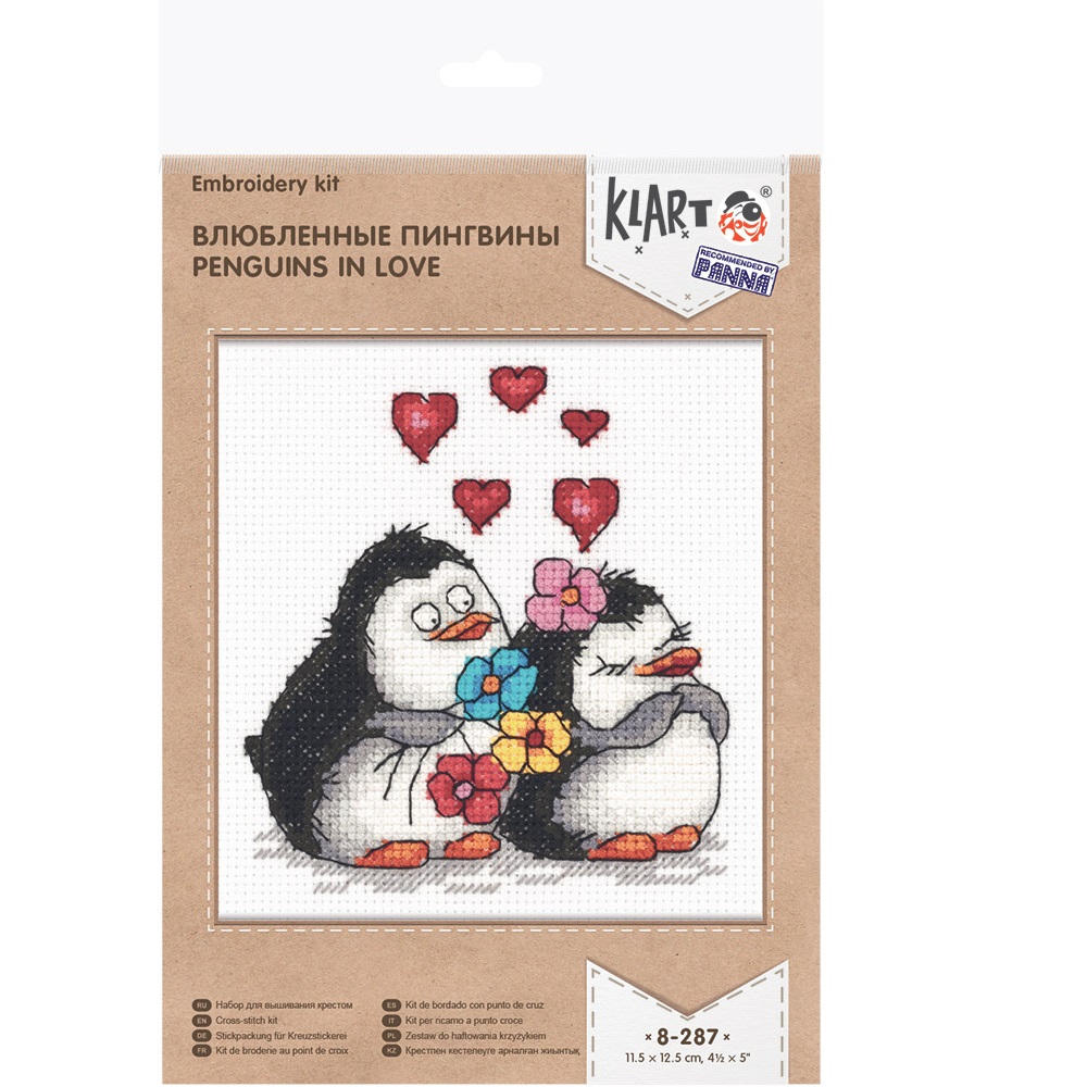 Набор для творчества Klart вышивание Влюбленные пингвины - фото 1