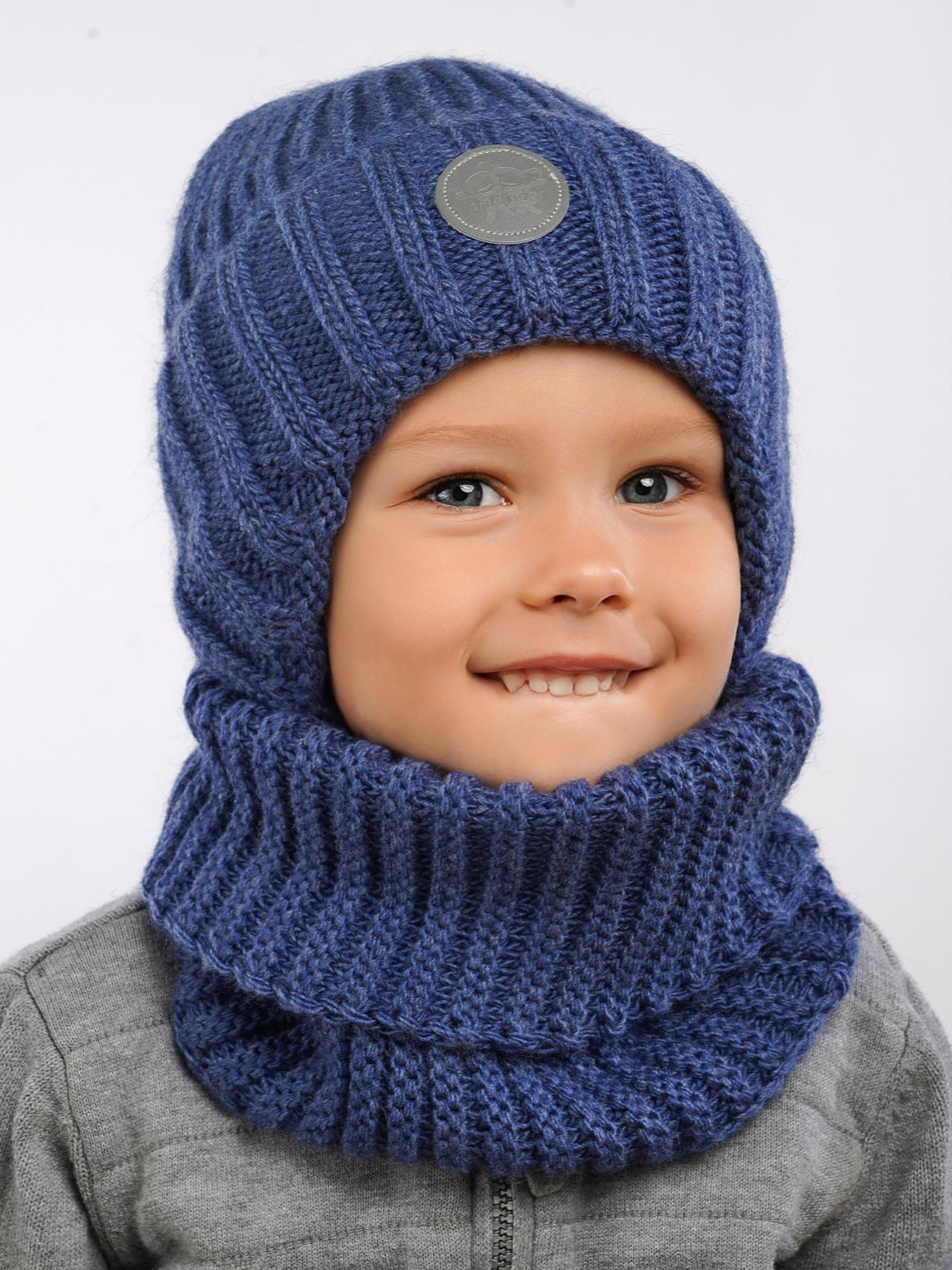 Шапка и снуд ПриКиндер U-W_234170 Цвет: Джинса - фото 1