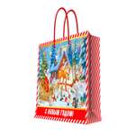 Пакет подарочный новогодний Феникс Презент Дедушка Мороз и подарки с ламинацией 40.6*48.9*19см