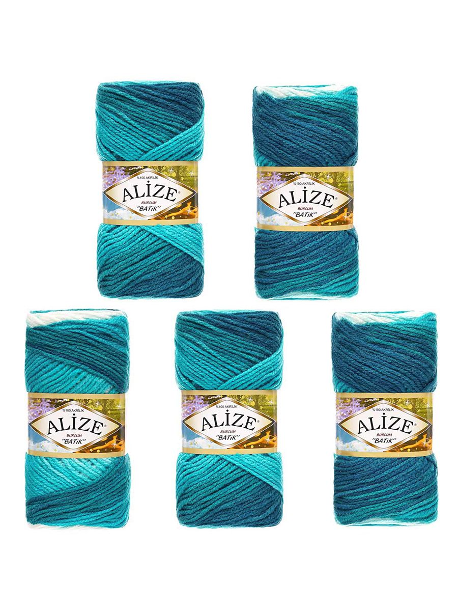 Пряжа Alize для вязания Burcum Batik 100 гр 210 м 5 мотков 1892 секционный - фото 7