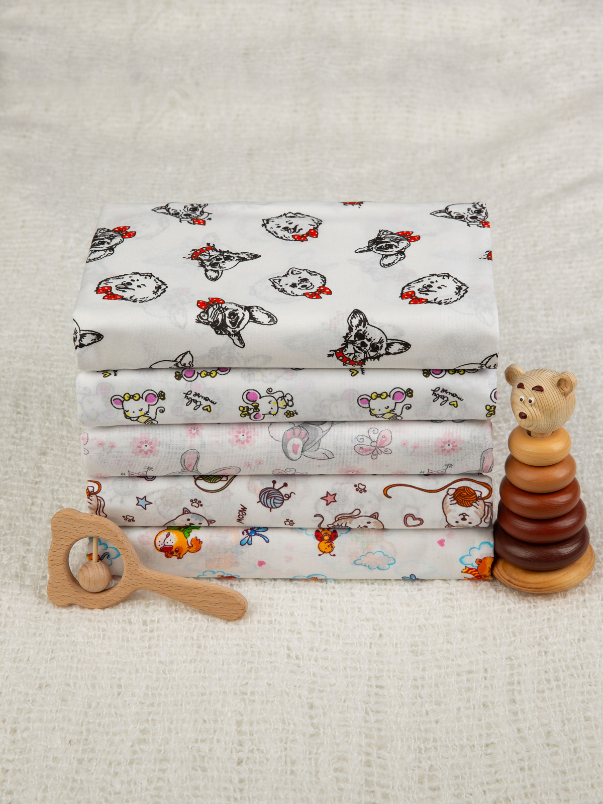 Пелёнка Чудо-Чадо Ассорти ситец 90х120 см 5 шт. - фото 14