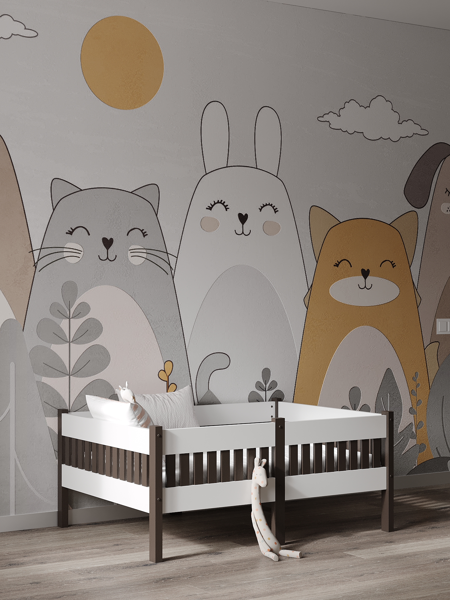 Кровать односпальная Moms charm Бортики (белый, венге) - фото 7