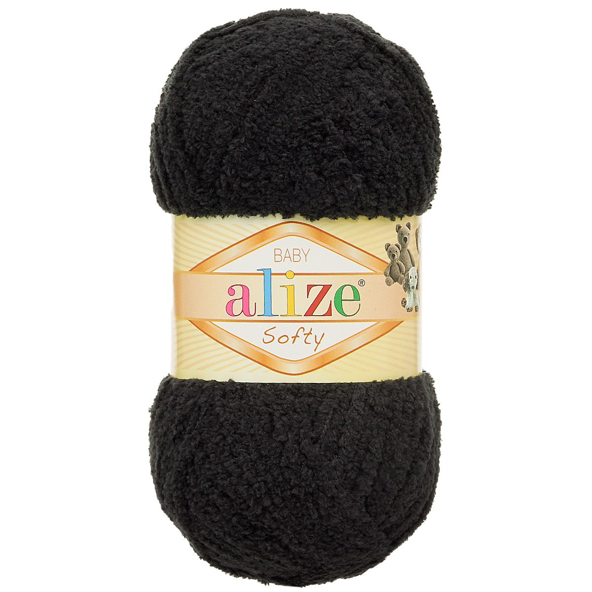 Пряжа для вязания Alize softy 50 гр 115 м микрополиэстер мягкая фантазийная 60 черный 5 мотков - фото 4