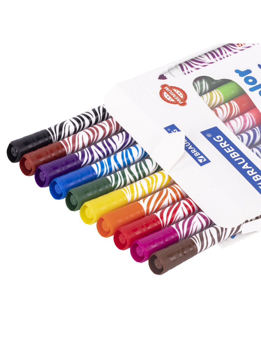 Фломастеры Brauberg двусторонние 10 цв. - фото 10