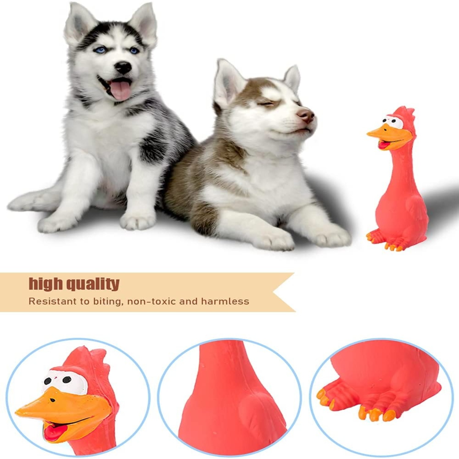 Игрушка для собак ZDK курица с пищалкой ZooWell красная - фото 3