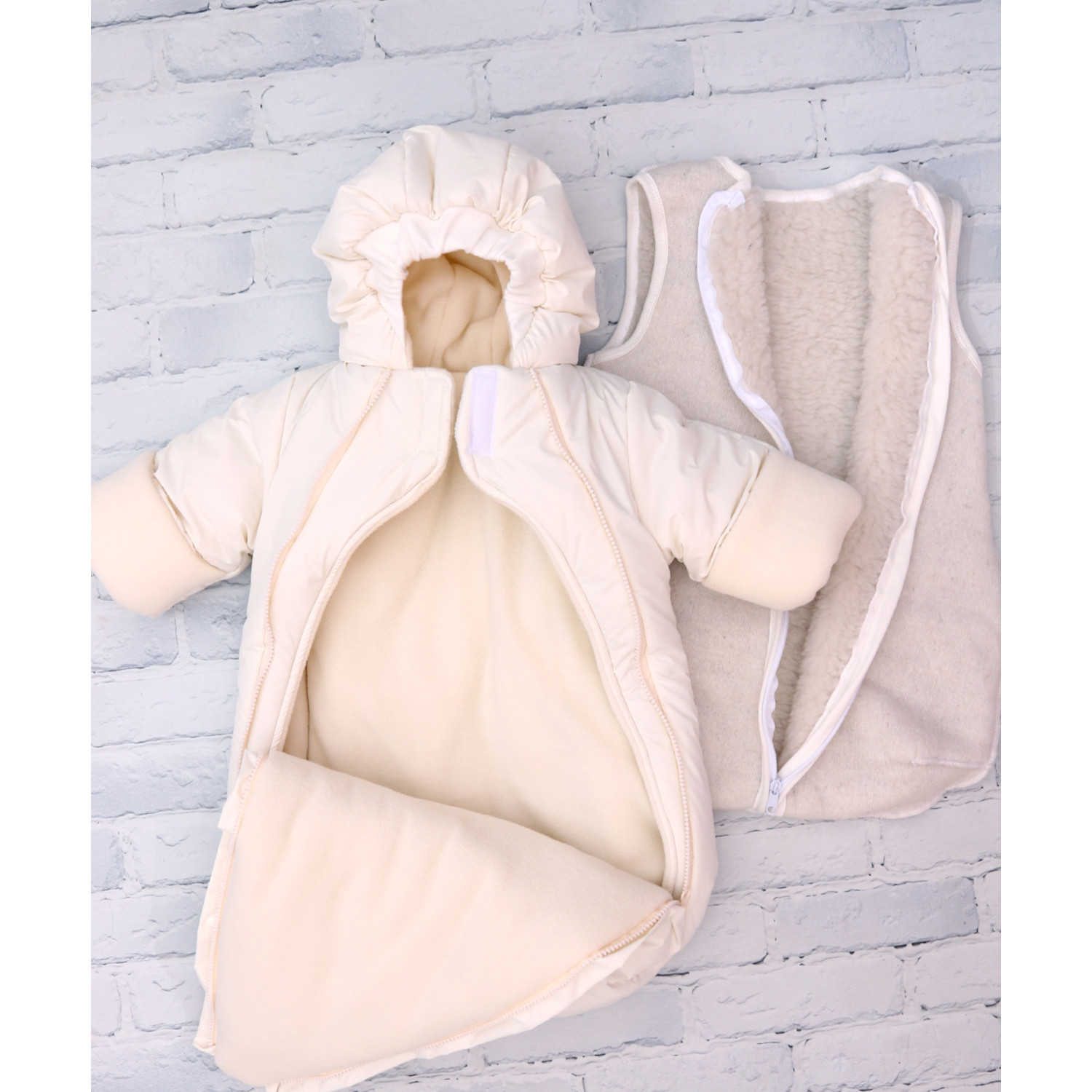 Конверт в коляску Осьминожка бежевый - фото 12