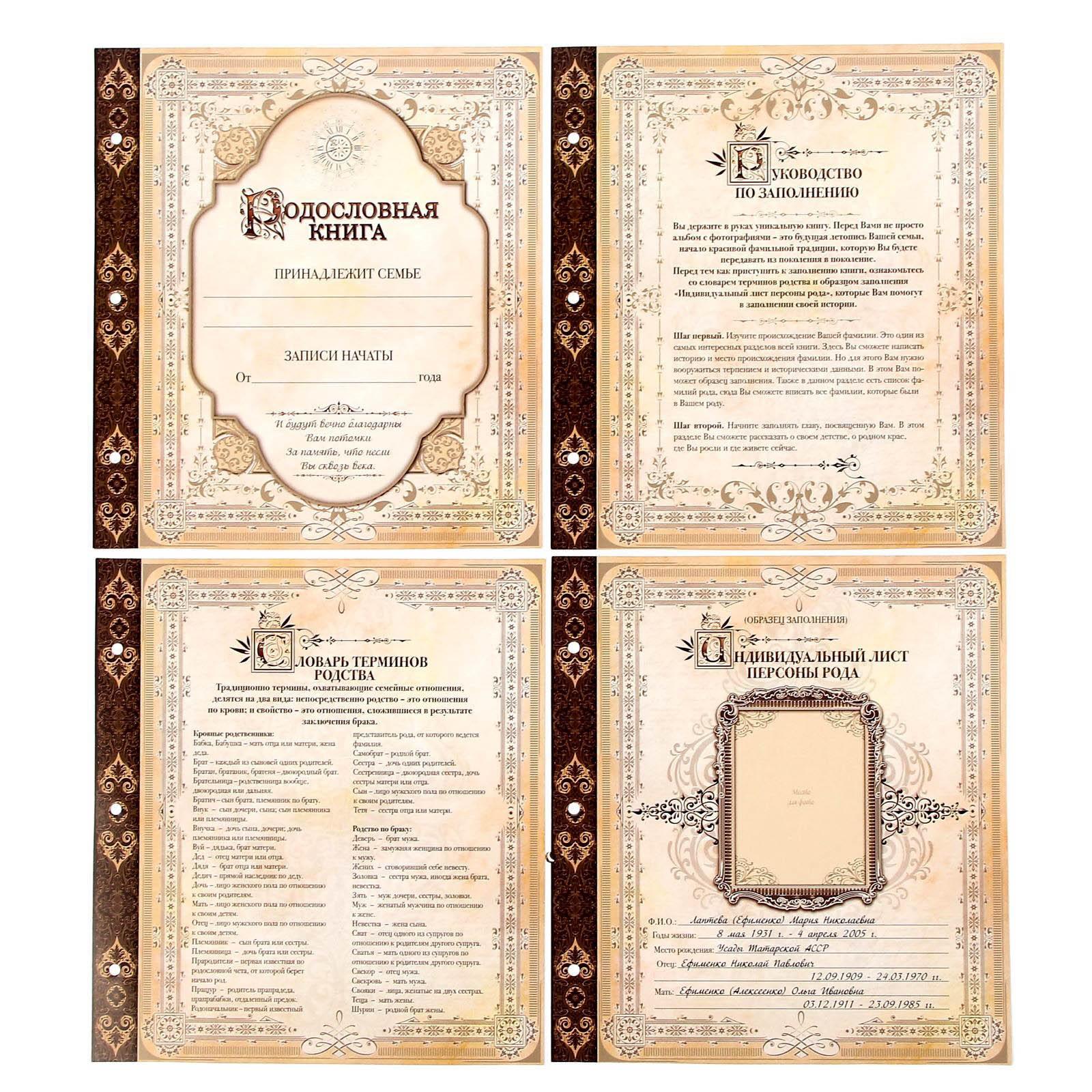 Родословная книга Sima-Land с рамкой под фото «Семейная » 50 листов 21.5 х 23.7 см - фото 11