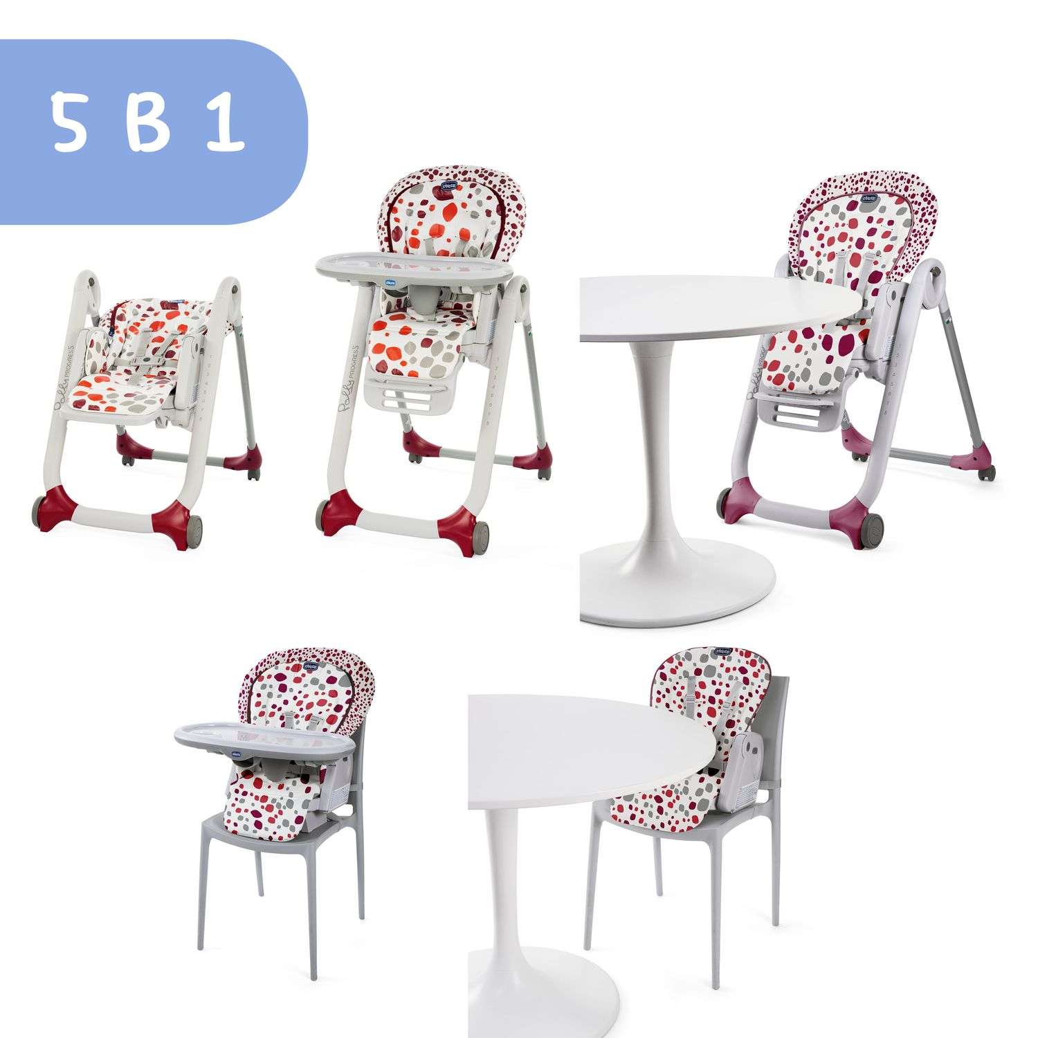 Стульчик для кормления Chicco Polly Progress трансформер - фото 35