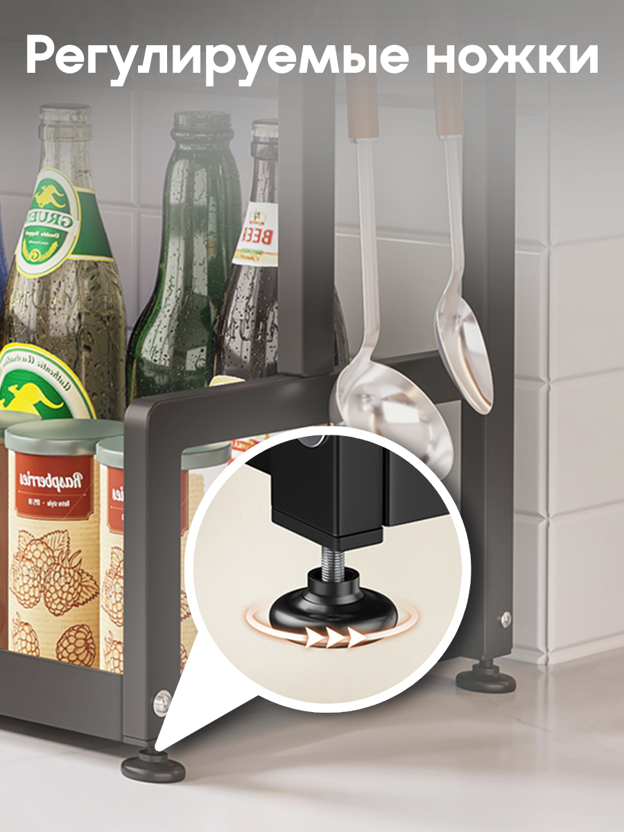 Подставка кухонная CINLANKIDS для специй стеллаж настольный металлический - фото 9