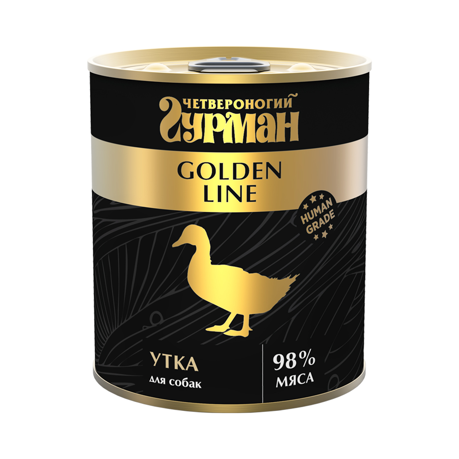 Корм для собак Четвероногий Гурман 340г Golden line Утка консервированный - фото 1