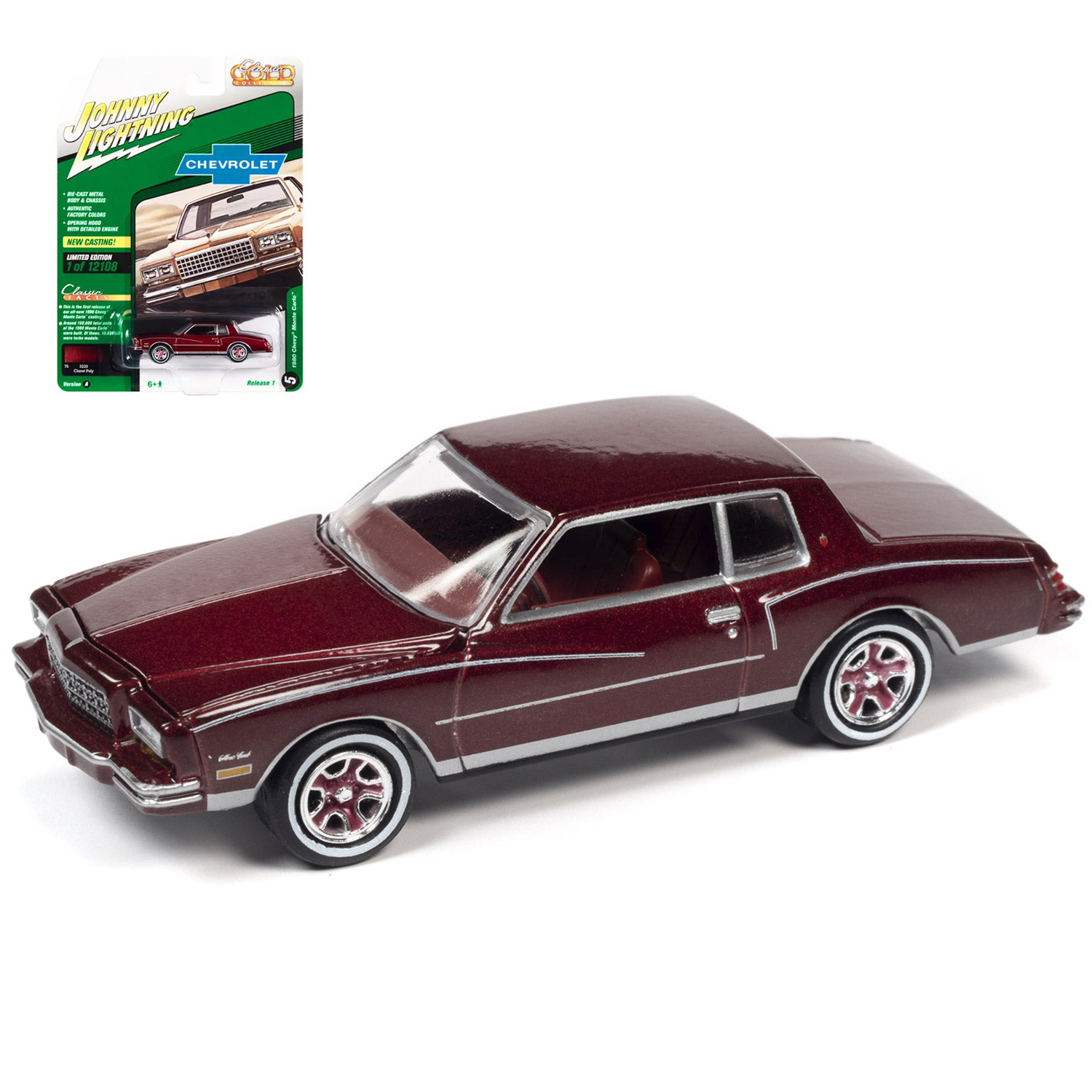 Автомобиль Johnny Lightning 1980 Chevy Monte Carlo 1:64 JLCG028A-R1-N5 - фото 1