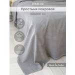 Простыня DeNASTIA махровая серый D000196 150 x 200 см