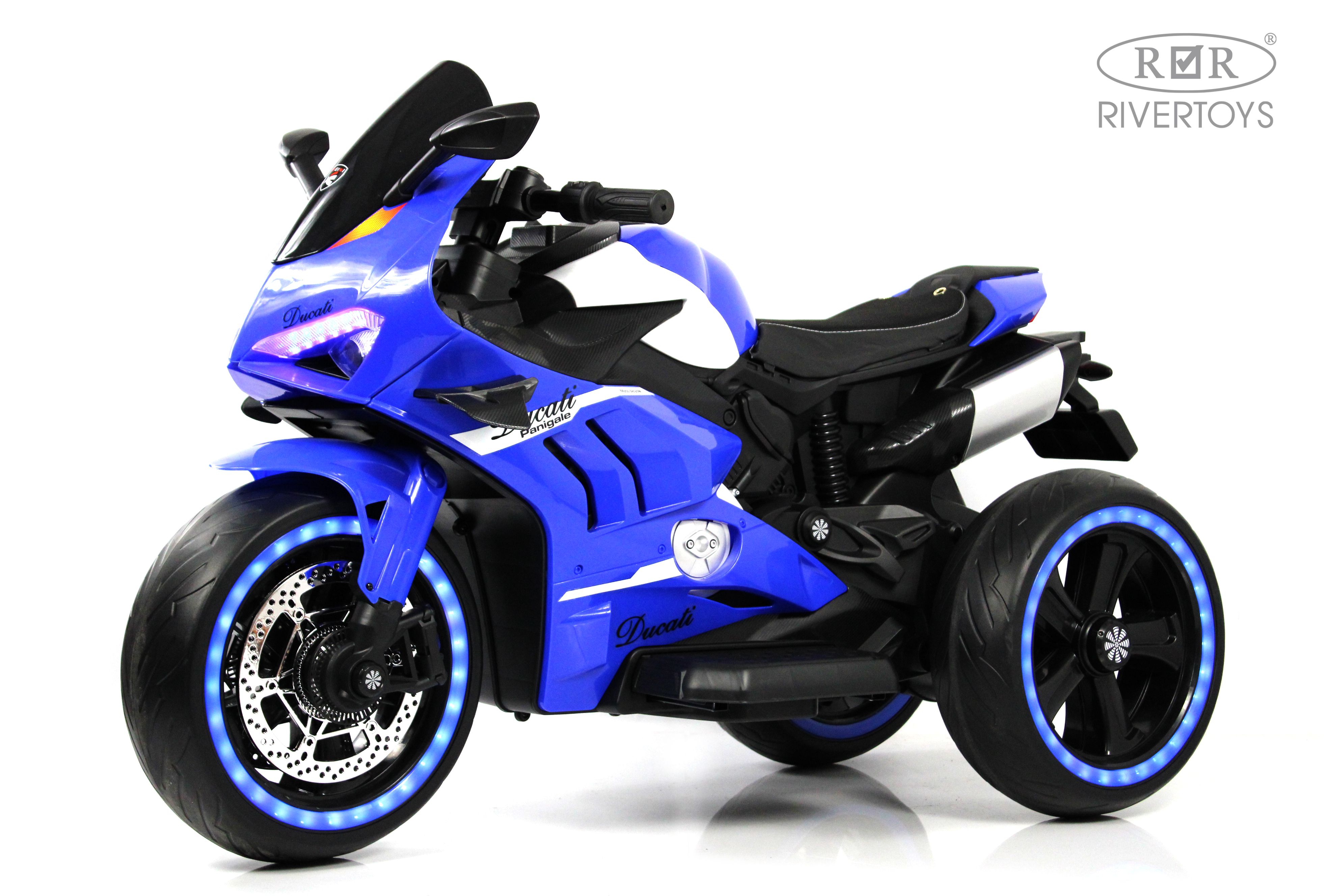 Электромотоцикл RIVERTOYS М777БХ-BLUE - фото 14