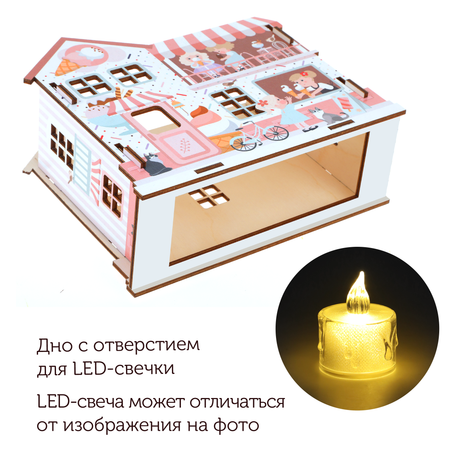 Сборная модель Collaba time домик деревянный кафе с подсветкой