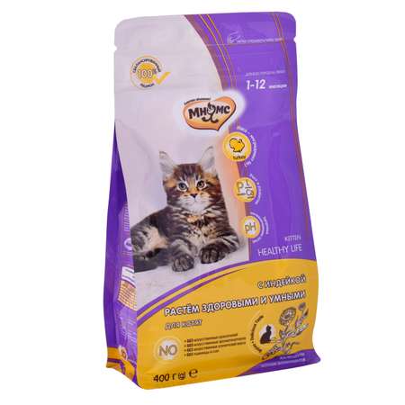 Корм сухой для котят Мнямс Kitten 400г с индейкой